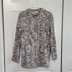 Dolan‎ Anthropologie Women's Multi-colored Tweed Long Line Zip Cardigan Size XS